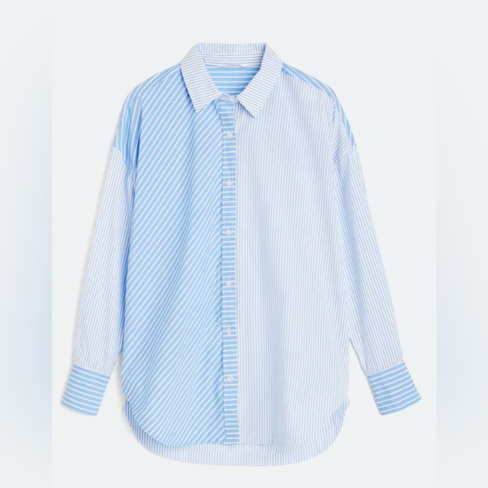 Steve Madden Poppy Oversized Point Collar Long Sleeve Blouse